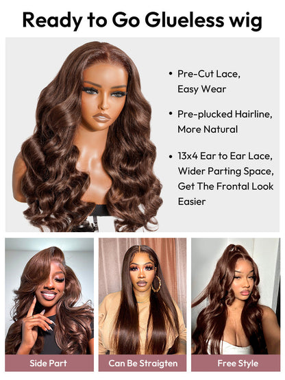 Brown Wig Colored Super Invisible LY Lace Wigs Body Wave Brown Lace Front Wigs