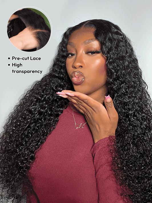 Natural Deep Wave Hair Invisible LY Lace Wigs