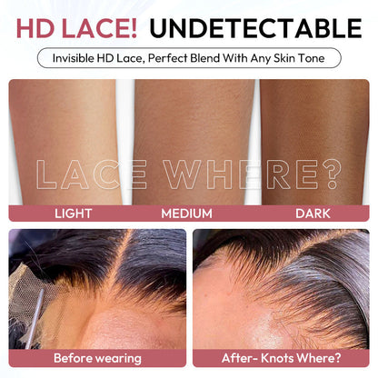 Long Curly Wigs 13*6 Invisible HD Lace Front Wigs Pre-plucked Human Hair Wig