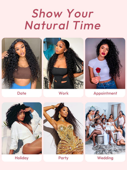 Natural Deep Wave Hair Invisible LY Lace Wigs