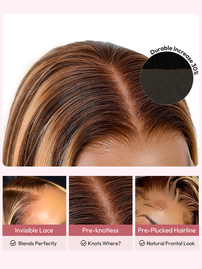 Piano Colored Body Wave 5*5 Closure Wig With Highlights