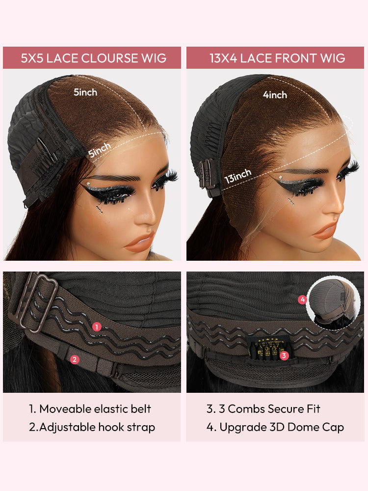 Piano Colored Body Wave 5*5 Closure Wig With Highlights