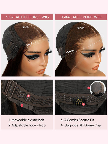 Piano Colored Body Wave 5*5 Closure Wig With Highlights