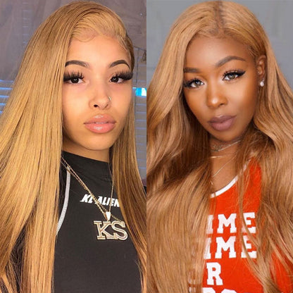 Honey Blonde 13x4 Lace Front Straight Human Hair Wig