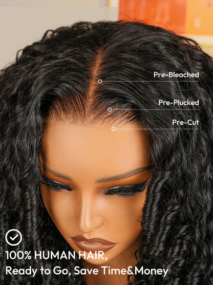 Curly Glueless Pre Bleached Pre Cut HD Lace Wigs