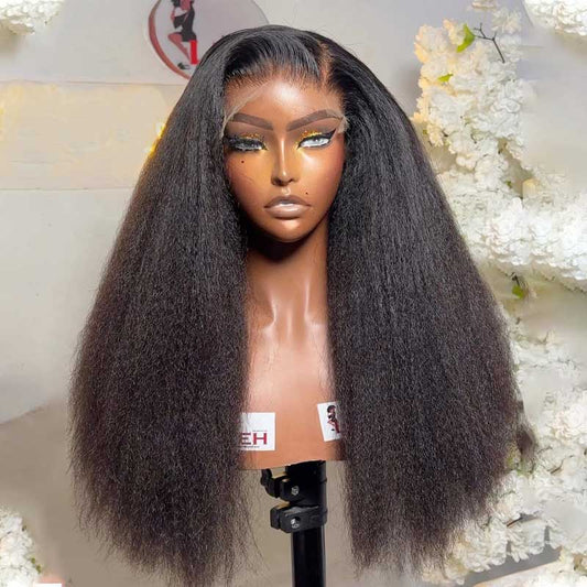 Kinky Straight Brazilian Lace Front Wigs With Baby Hair Lace Front Human Hair Wig