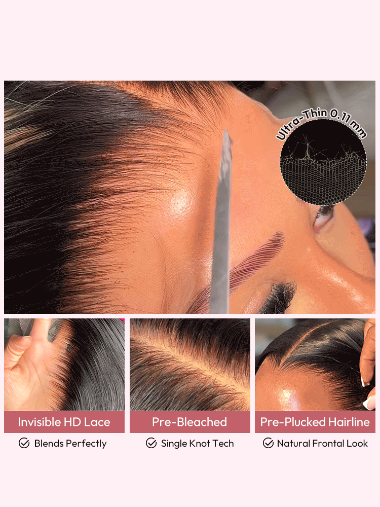 HD Wigs Lace Closure Wigs Transparent Body Wave Straight Invisible Wig