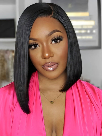 HD Lace Closure 12 Inch Bob Wig Straight Undetectable Lace Bob Wig