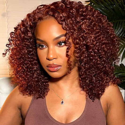 Auburn Short Dark Reddish Brown Hair Super Invisible LY Lace Wig