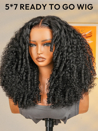 Curly Glueless Pre Bleached Pre Cut HD Lace Wigs