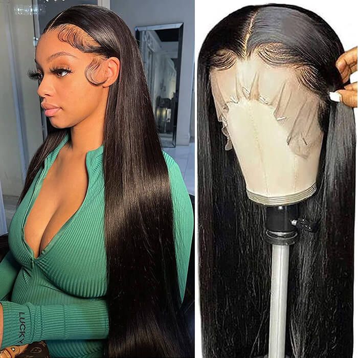 Glueless Straight Human Hair Wigs Ready To Go 4*7 Pre-cut Lace Wig