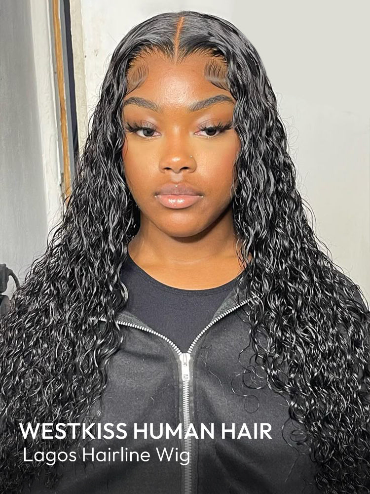 Lagos Hairline Water Wave Wig Human Hair 13x4 Glueless Lace Front Wig