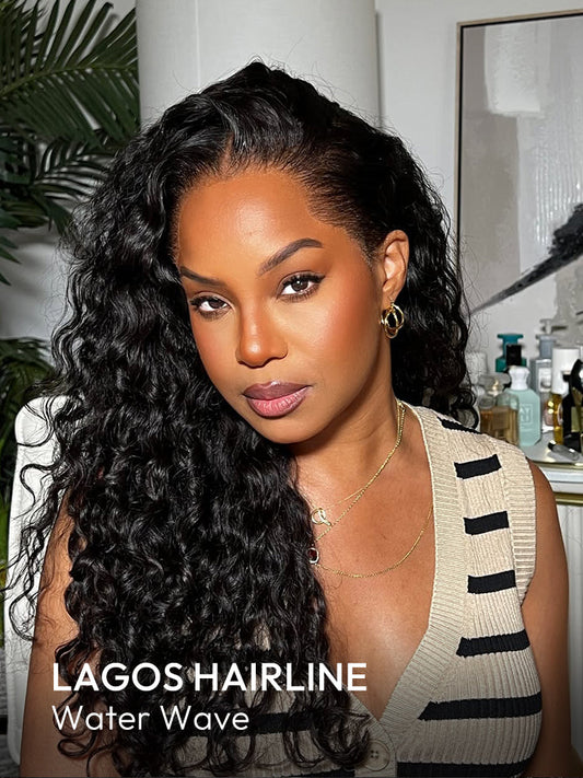 Lagos Hairline Water Wave Wig Human Hair 13x4 Glueless Lace Front Wig